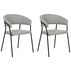 Acheter Beliani Chaise de salle à manger MARIPOSA Set de 2 Bouclé Gris