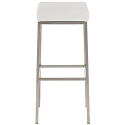 Avis Decoshop26 Lot de 2 tabourets de bar avec repose-pieds design simple hauteur 85 cm en PVC blanc et acier inoxydable 10_0004372