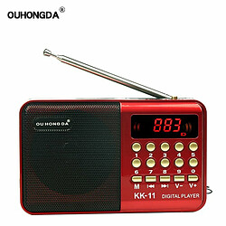 Acheter K11 Fm Rechargeable Mini Portable Radio Portable Numérique Fm Usb Tf Lecteur Mp3 Haut-Parleur Noir Rouge_K11