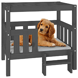 Avis vidaXL Lit pour chien Gris 75,5x63,5x70 cm Bois de pin solide