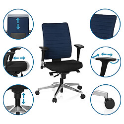 Avis Chaise de bureau / siège tournant PRO-TEC 350 tissu noir / bleu hjh OFFICE