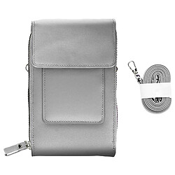 Avizar Pochette Bandoulière Smartphone en Simili cuir Sangle 130cm gris