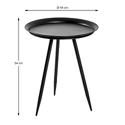 Pegane Table d'appoint coloris noir en métal - H 54 x Ø 44 cm