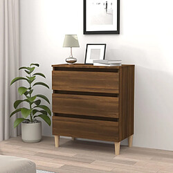 Maison Chic Buffet,Meuble de Rangement,commode pour salon,Cuisine Chêne marron 60x35x69 cm Bois d'ingénierie -MN47511