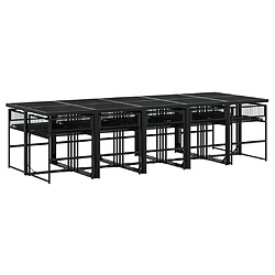 Acheter vidaXL Ensemble à manger de jardin 13 pcs noir résine tressée