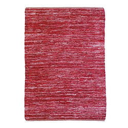 Thedecofactory SKIN - Tapis en cuir tressé burgundy 160x230