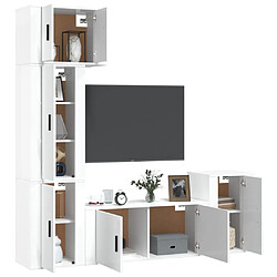 Avis Maison Chic Ensemble de meubles TV 5 pcs pour salon - Blanc brillant Bois d'ingénierie -MN41383