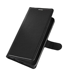 Etui en PU peau de litchi magnétique noir pour votre Xiaomi Redmi Note 9/Redmi 10X 4G