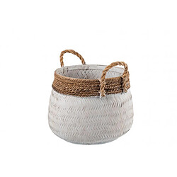 Dansmamaison Panier + Anse Boule Bambou + Corde Blanc Small