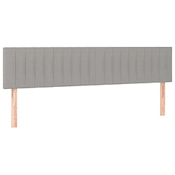 Avis vidaXL Tête de lit à LED Gris clair 200x5x78/88 cm Tissu