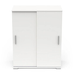 Dansmamaison Buffet 2 portes coulissantes Blanc mat - ZILY