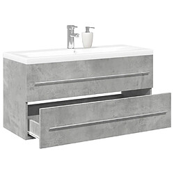 vidaXL Ensemble de meubles de salle de bain 2 pcs gris béton