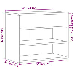 vidaXL Banc à chaussures Chêne sonoma 60x30x45 cm Bois d’ingénierie pas cher