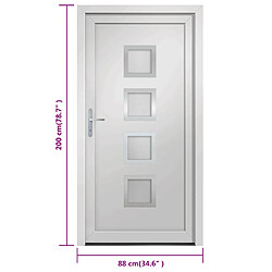 vidaXL Porte d'entrée Blanc 88x200 cm PVC pas cher