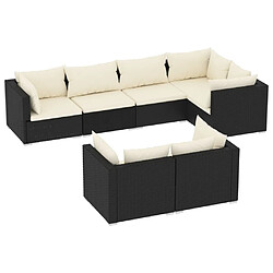 Maison Chic Salon de jardin 7 pcs + coussins - Mobilier/Meubles de jardin - Table et chaises d'extérieur Noir Résine tressée -MN57885