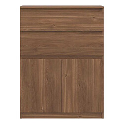 Dansmamaison Commode 2 portes battantes 2 tiroirs Bois marron - QIZ