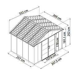 Abris de jardin 7.9m² gris - 705073 - PALRAM