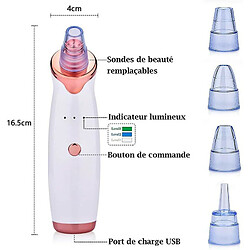 Avis Chrono Aspirateur de Point Noirs -Nettoyant de Pores Rechargeable Appareil de Beauté du 5 Sondes et 4 Modes,Rose