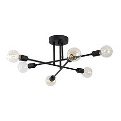 Vente-Unique Plafonnier en métal - 3 bras - L. 64 cm x H. 30 cm - Noir - FLOWERA