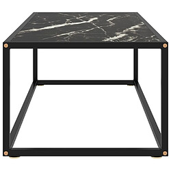 Avis Maison Chic Table basse,Table Console Table d'appoint, Table pour salon Noir avec verre marbre noir 100x50x35 cm -MN36420