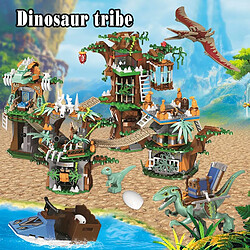 Universal Jurassic World Dinosaur Tree House Building Block, Jurassic World Park Digital Brick a posé 1000 blocs pour les cadeaux des enfants.(Coloré)