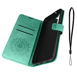 Avizar Étui Mandala Fleur pour Samsung Galaxy A13 5G et A04s avec Portefeuille Vert