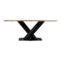 Avis Vente-Unique Table à manger 8 personnes en bois d'acacia et métal - Naturel et noir - DANALI