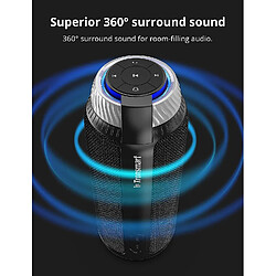 Universal Enceinte Yyh-Bluetooth avec son surround à 360 degrés, 15 heures de jeu (noir)