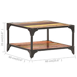 ComfortXL Table Basse 60x60x35 Cm Bois De Récupération Massif pas cher