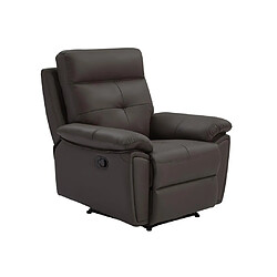 Vente-Unique Fauteuil relax en cuir marron VINETA