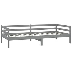 Acheter vidaXL Lit de repos avec matelas 90x200 cm Gris Bois de pin massif