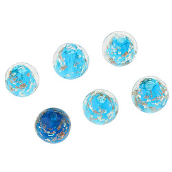 6pcs perles de verre rondes espaceur lumineux perles en vrac fabrication de bijoux lac bleu