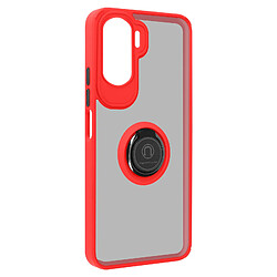 Avizar Coque pour Honor 90 Lite Bi-matière Bague Métallique Support Vidéo Ringip Rouge