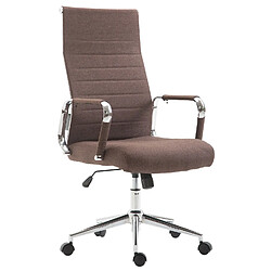 Decoshop26 Fauteuil de bureau en tissu marron avec assise rembourrée pivotant BUR10233