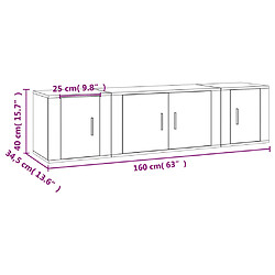 vidaXL Ensemble de meubles TV 3 pcs Blanc Bois d'ingénierie pas cher