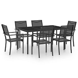 vidaXL Mobilier de salle à manger d'extérieur 7 pcs Acier