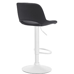 Acheter Decoshop26 Tabourets de bar chaises haute x2 avec repose-pieds en PVC noir piètement métallique blanc 10_0004070