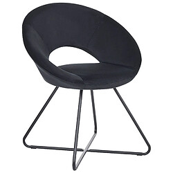 Beliani Chaise de salle à manger RACHEL Velours Noir