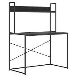 vidaXL Bureau d'ordinateur noir 110x60x138 cm bois d’ingénierie