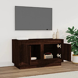 Avis Maison Chic Meuble TV scandinave - Banc TV pour salon chêne marron 80x35x45 cm bois d'ingénierie -MN84344