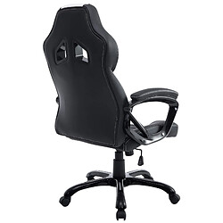 Acheter Decoshop26 Fauteuil de bureau gaming sur roulettes mécanisme d'inclinaison en PVC noir / blanc et plastique 10_0002594