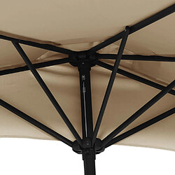 Helloshop26 Parasol de balcon avec mât en aluminium taupe 300 x 150 cm demi 02_0008307 pas cher