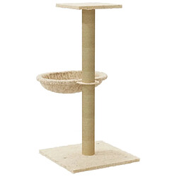 Acheter Helloshop26 Arbre à chat meuble tour grimper jouet grattage grattoir escalade plateforme avec griffoir en sisal 74 cm crème 02_0022438