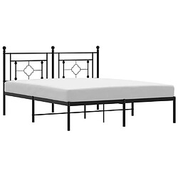 Maison Chic Cadre/structure de lit métal et tête de lit pour adulte - Lit Moderne Chambre noir 160x200 cm -MN12088