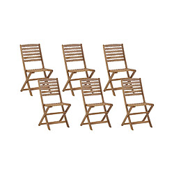 Beliani Lot de 6 chaises TOLVE Bois Bois clair