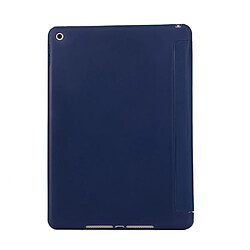 Acheter Coque en silicone + PU triple pli avec support bleu foncé pour votre Apple iPad Mini (2019) 7.9 pouces