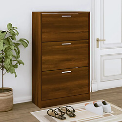 vidaXL Armoire à chaussures Chêne marron 63x24x103cm Bois d'ingénierie