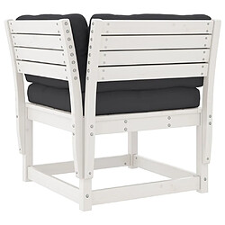 Maison Chic Salon de jardin 6 pcs avec coussins | Ensemble de Table et chaises | Mobilier d'Extérieur blanc bois massif de pin -GKD81911 pas cher