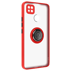 Avizar Coque Xiaomi Redmi 10A Bi-matière Bague Métallique Support Vidéo rouge