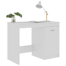 Maison Chic Bureau,Table de travail,bureau de travail pour chambre Blanc brillant 100x50x76 cm Aggloméré -GKD92379 pas cher